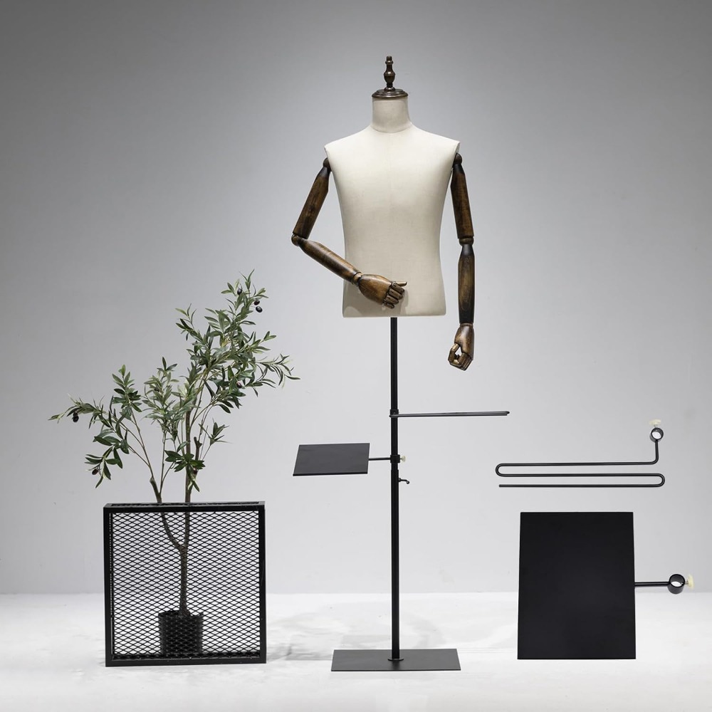 Dress Form Mannequin - 53-76inch Male Mannequin Torso with Wooden