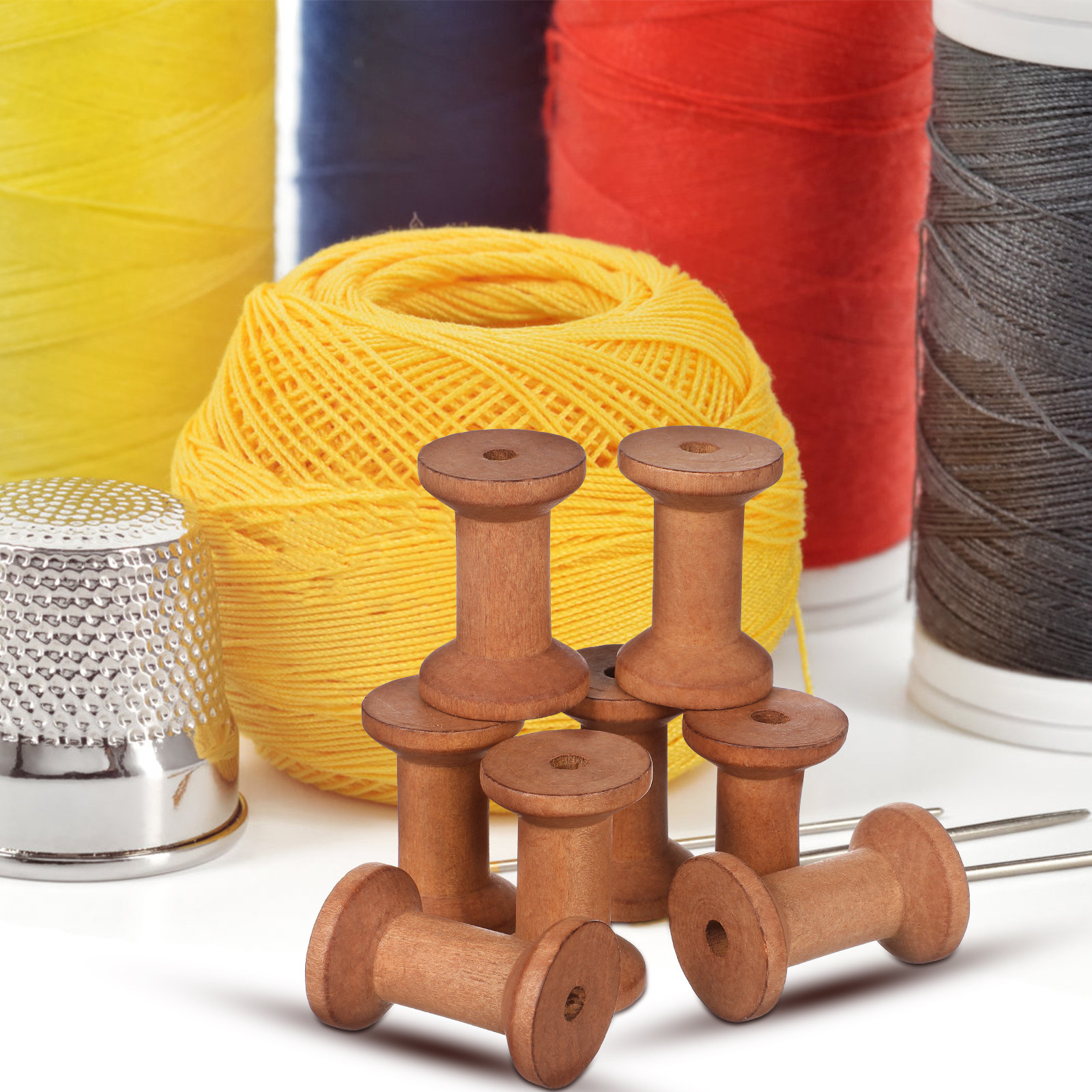 Thread Bobbins Empty - 20Pcs Wooden Thread Holders Empty Spools