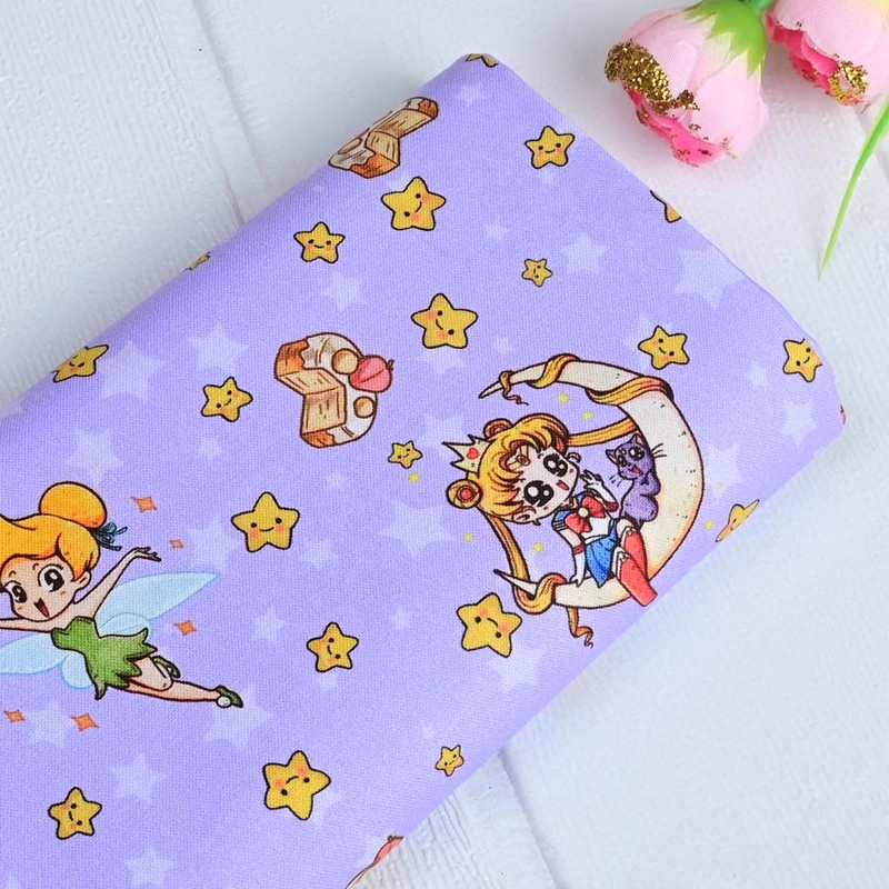 Sailor Moon Stars Cartoon Girl - Textile And Sewing Materials reseña y precio