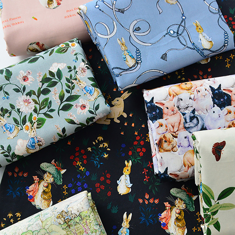 Rabbit Printed Fabric Cotton f - Sewing By reseña y precio