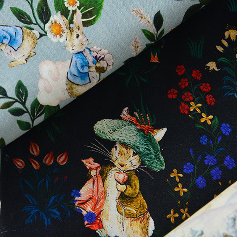 Rabbit Printed Fabric Cotton f - Sewing By reseña y precio