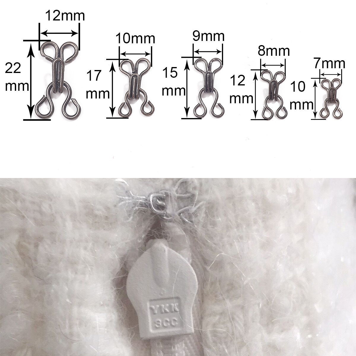 7-12mm 24pcs Cloth Hook and Ey - Hook Eye Fastener reseña y precio