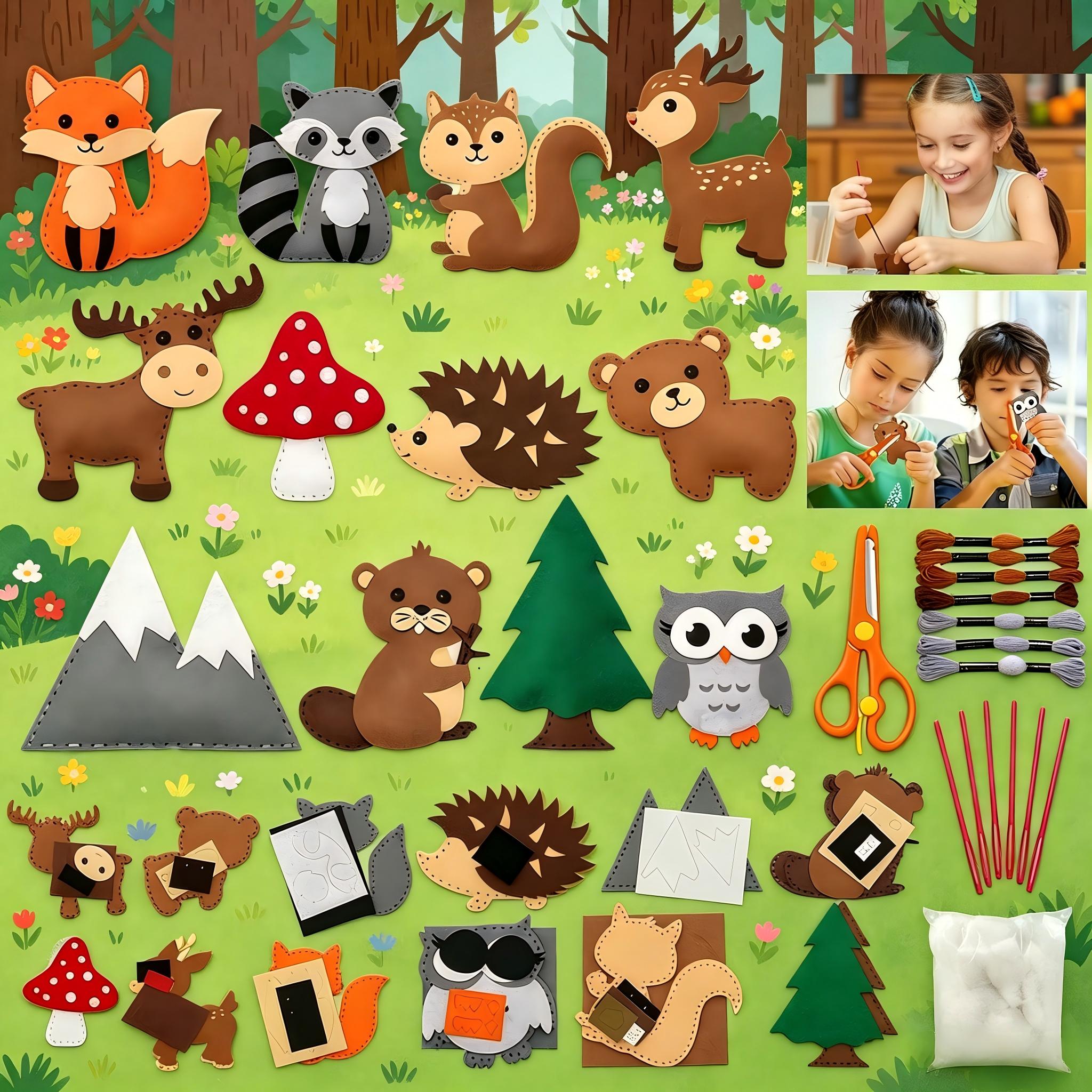 Sewing Kit for Kids Woodland A - Textile Sewing Kit reseña y precio
