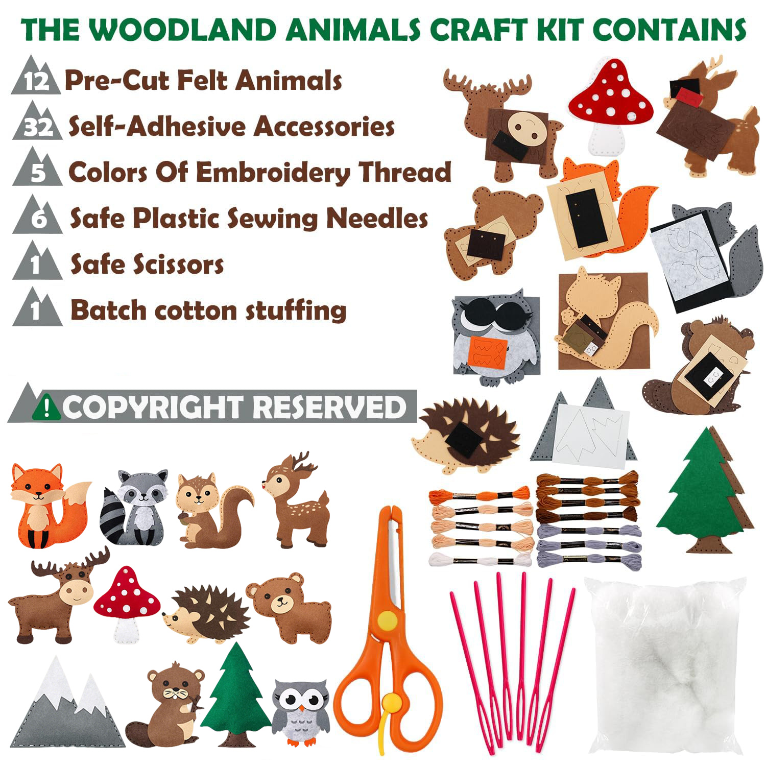 Sewing Kit for Kids Woodland A - Textile Sewing Kit reseña y precio