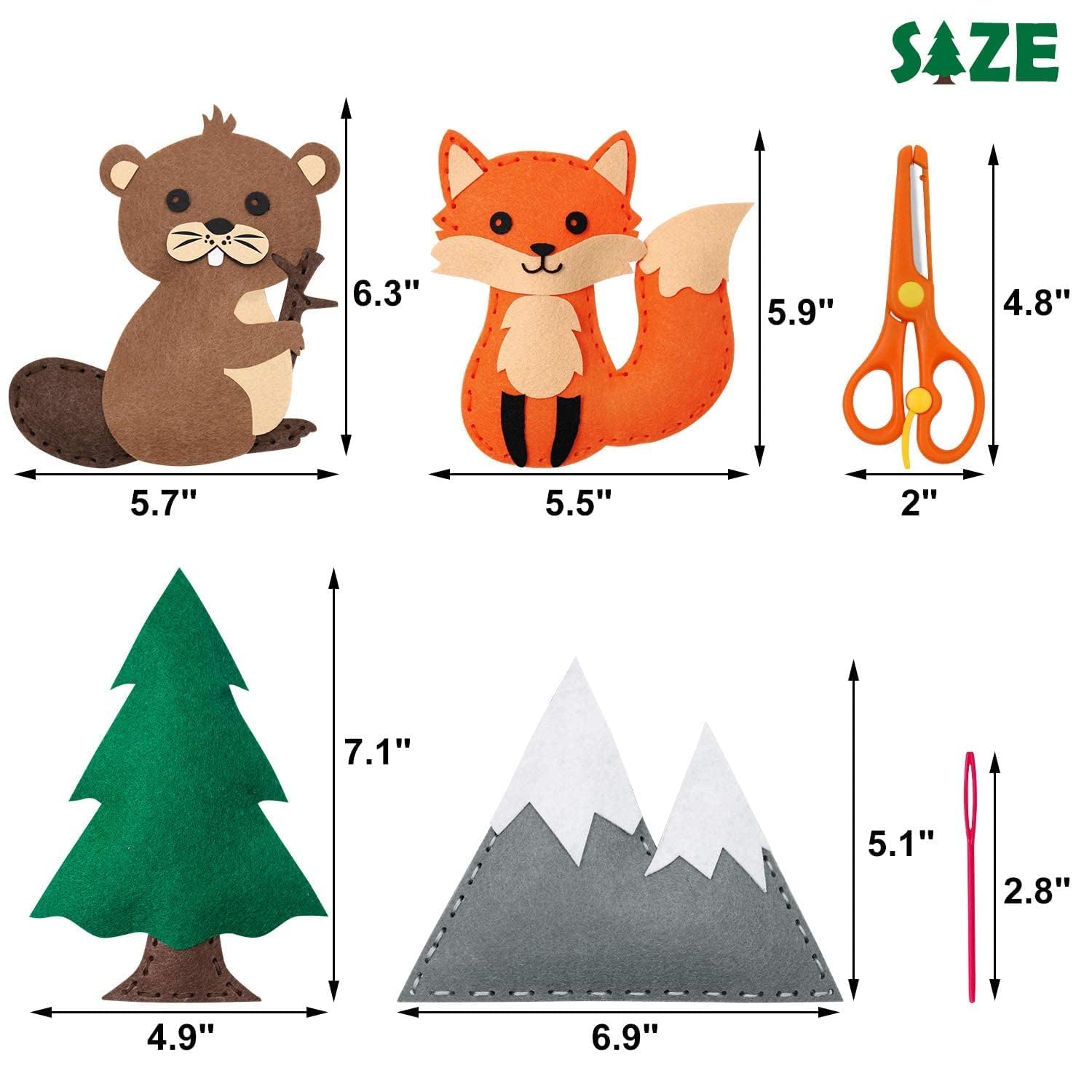 Sewing Kit for Kids Woodland A - Textile Sewing Kit reseña y precio
