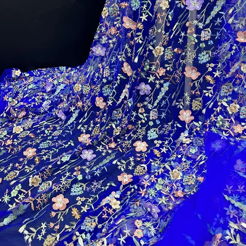 3D Floral Embroidered Tulle Fa - Textile And Sewing Materials reseña y precio