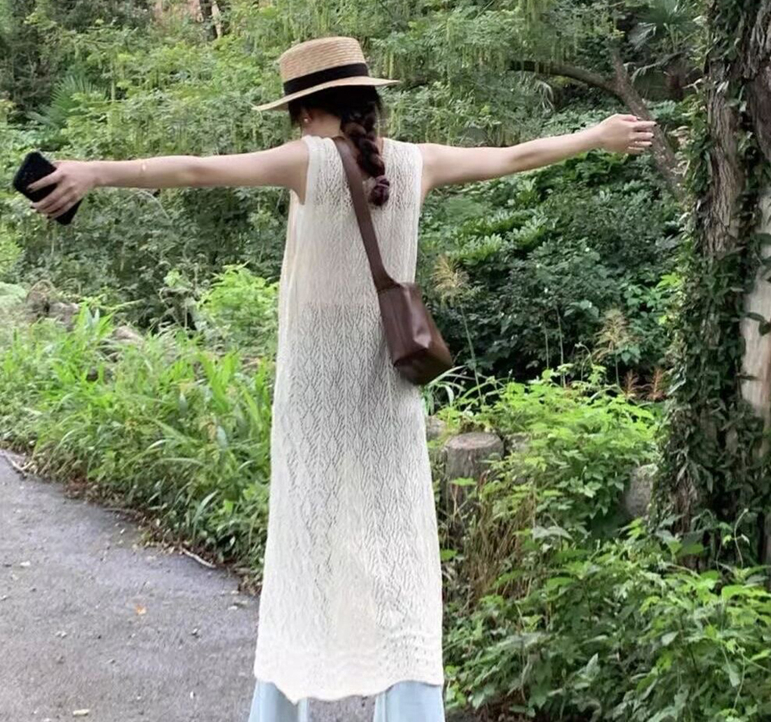 2026Boho Crochet Sleeveless Lo - Sewing Vest reseña y precio