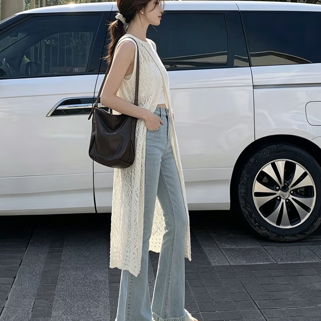 2026Boho Crochet Sleeveless Lo - Sewing Vest reseña y precio