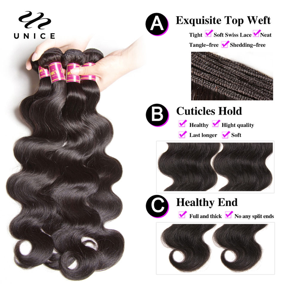 UNice Body Wave Bundles Natura - Sewing Lab reseña y precio