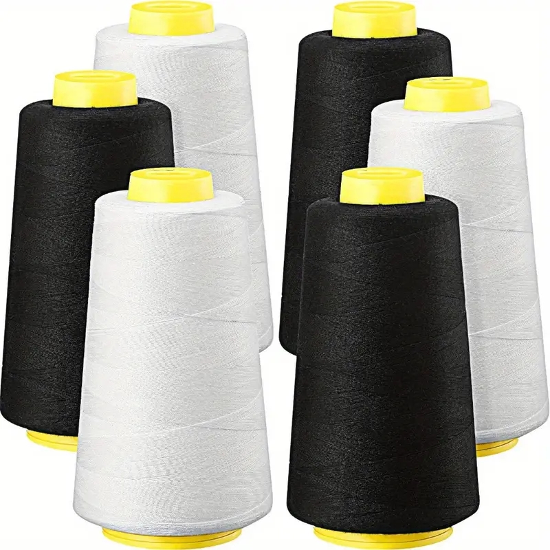3 Black + 3 White Overlock Thr - Serger Thread Cone reseña y precio