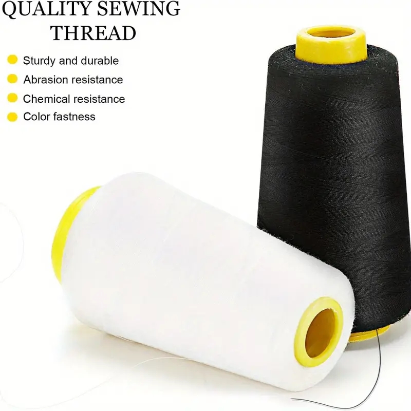 3 Black + 3 White Overlock Thr - Serger Thread Cone reseña y precio