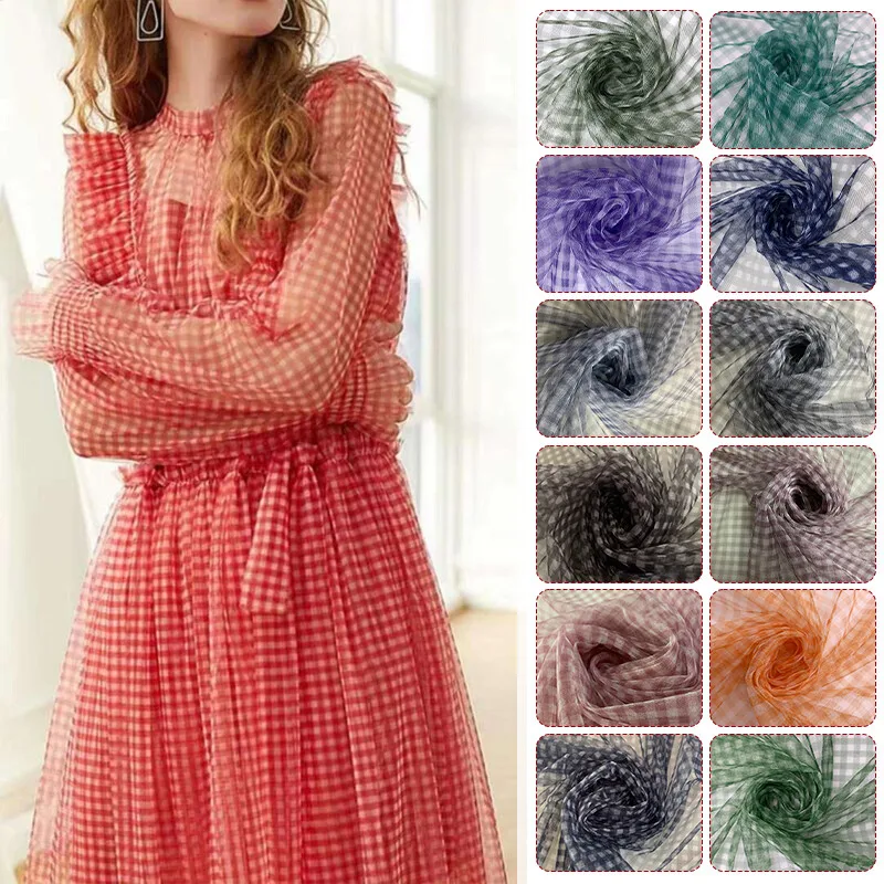 90x150cm Check Mesh Fabric Tra - Sewing Batik Fabric reseña y precio