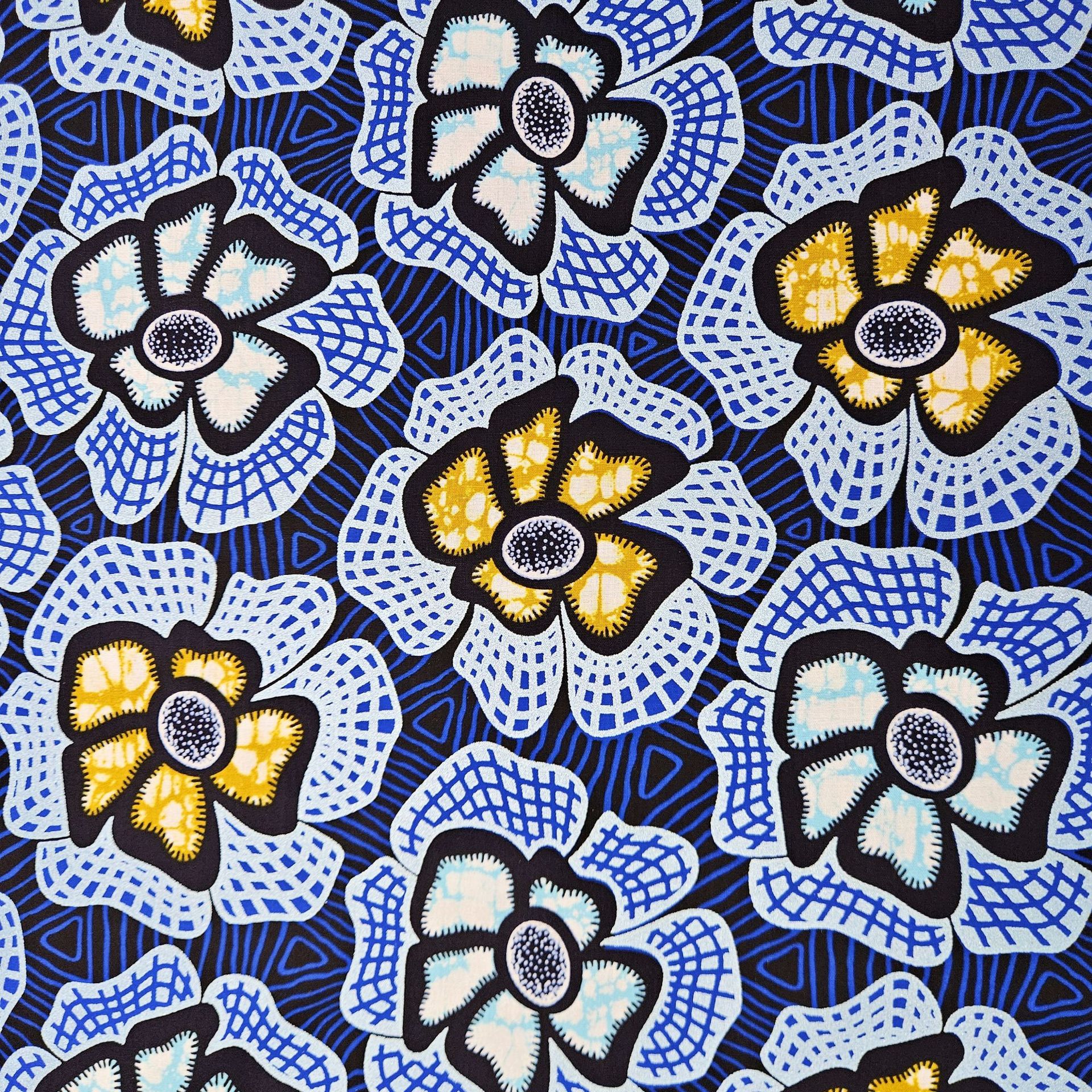 6Yards Long Blue Cotton Africa - Sewing Batik Fabric reseña y precio