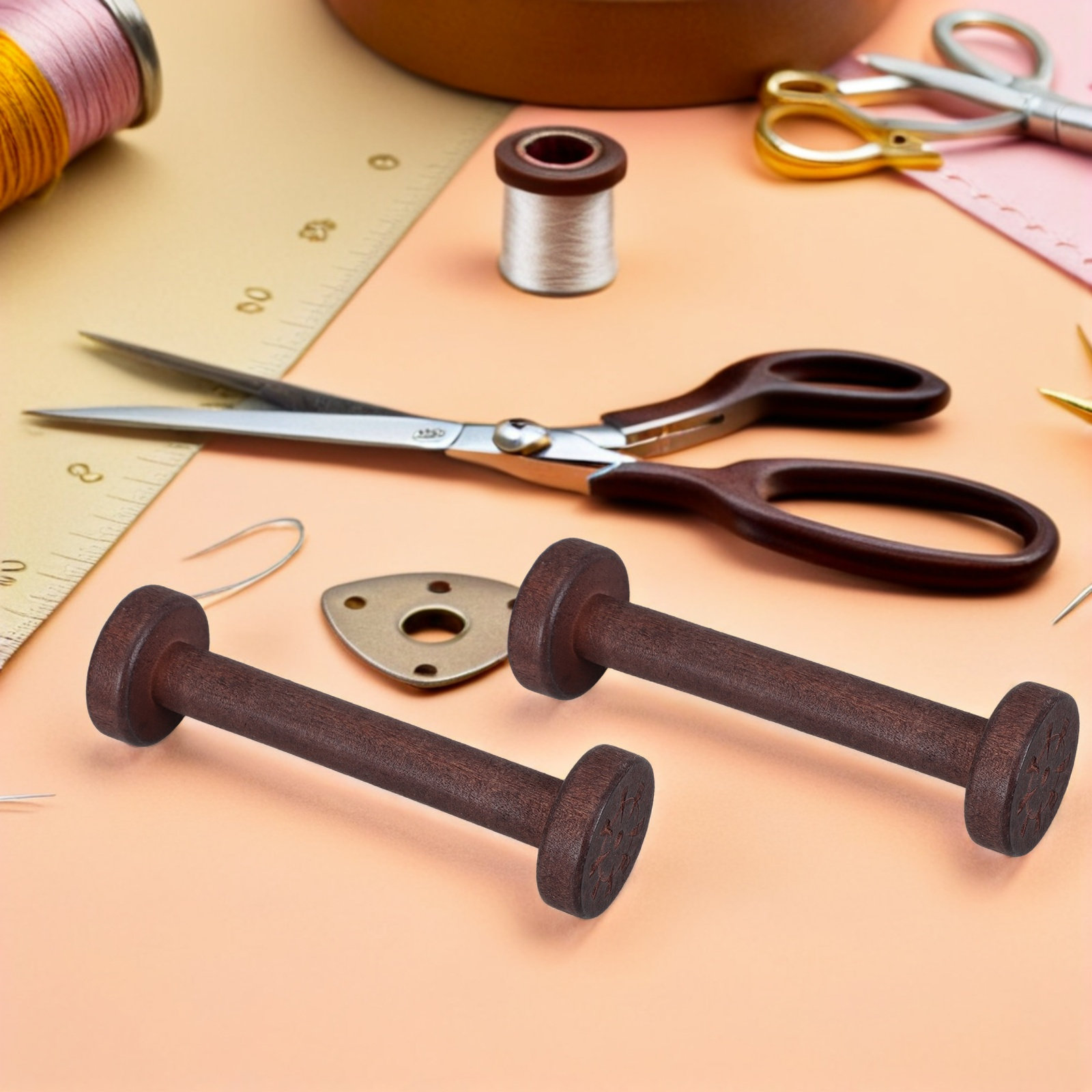 5Pcs Handpolished Wooden Spool - Thread Bobbins Empty reseña y precio