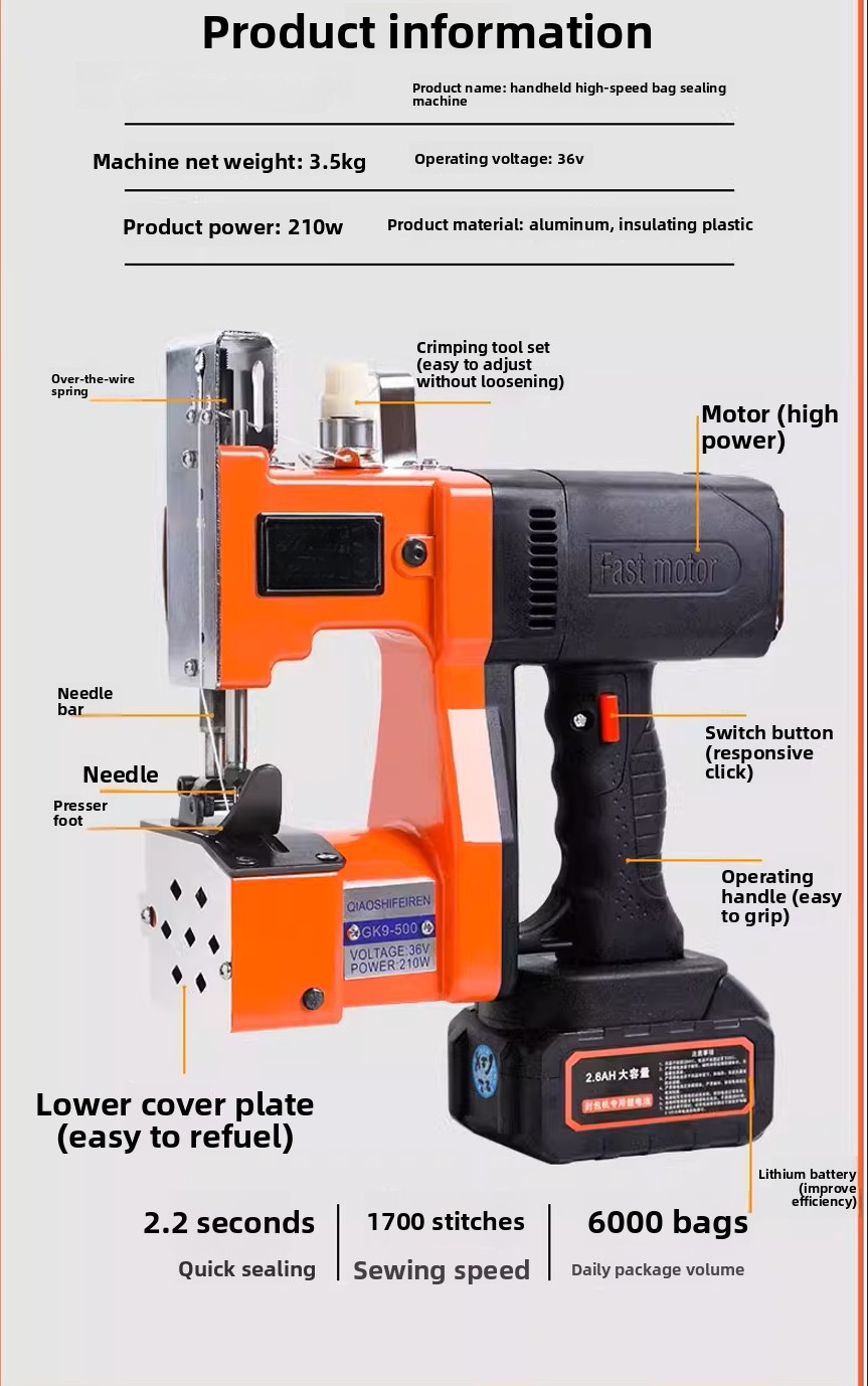 GK9-370 Handheld Dual Electric - Sewing Machine In Textile Industry reseña y precio