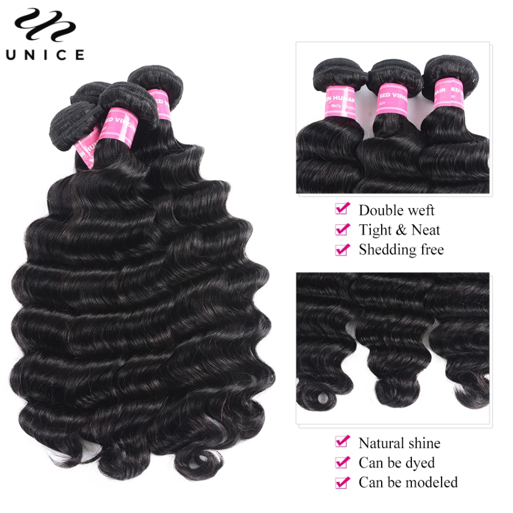 UNice Hair Loose Deep Wave Bun - Sewing Lab reseña y precio