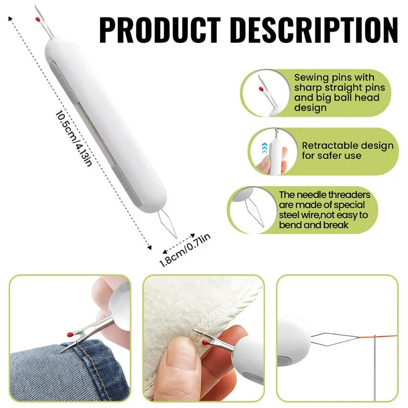 3PCS 2-in-1 Needle Threader Se - Seam Ripper Tool reseña y precio