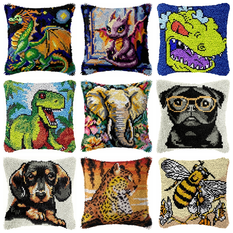 Dinosaur Latch Hook Pillow Kit - Sewing Pin Cushion reseña y precio