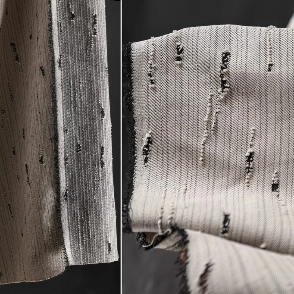 Striped Denim Cotton Jacquard  - Sewing Recycle reseña y precio