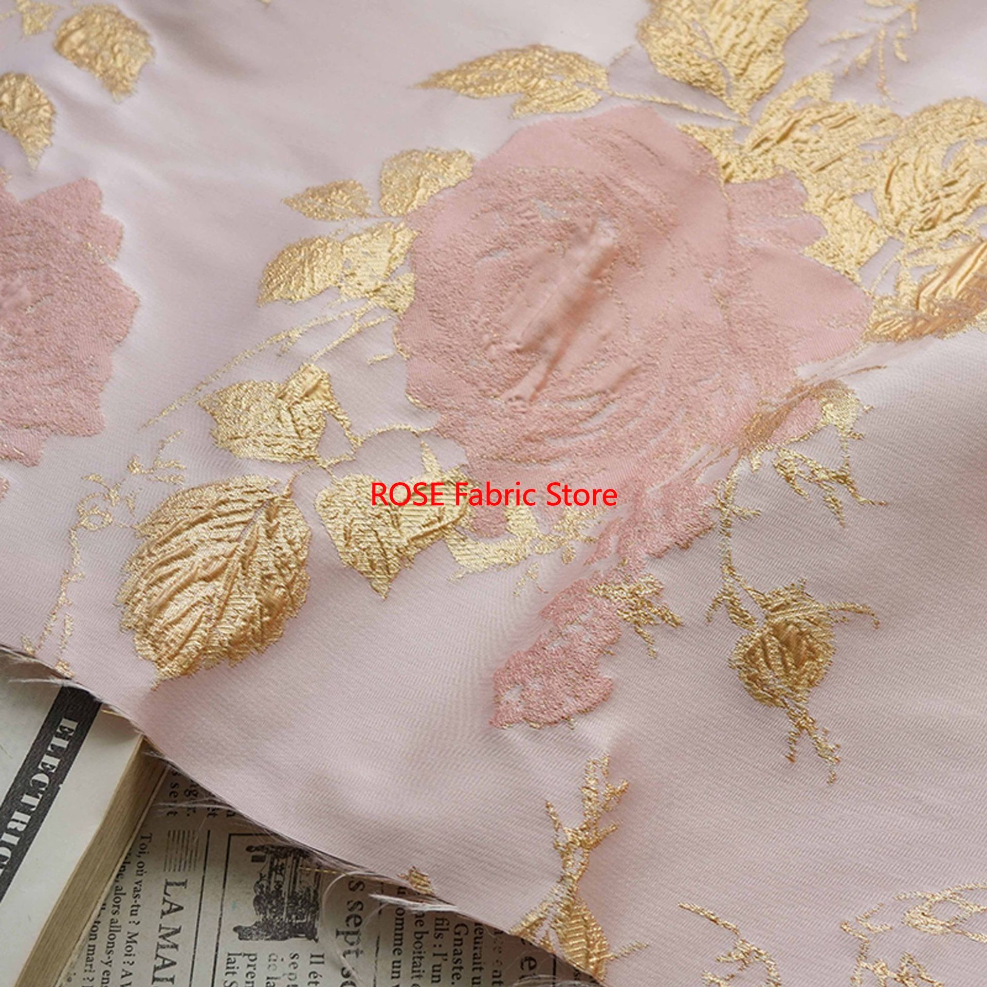 1 meter 3D Relief Gold Silk Fl - Sewing Vest reseña y precio
