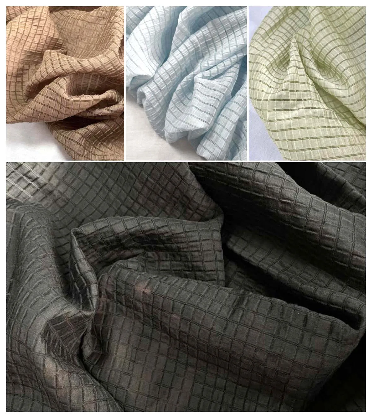 Cream Yellow Checkered Fabric  - Textile And Sewing Materials reseña y precio