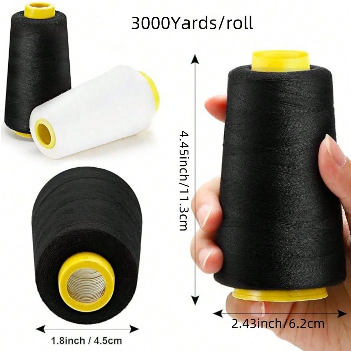 1-6Rolls 3000 Yard Each Serger - Serger Thread Cone reseña y precio