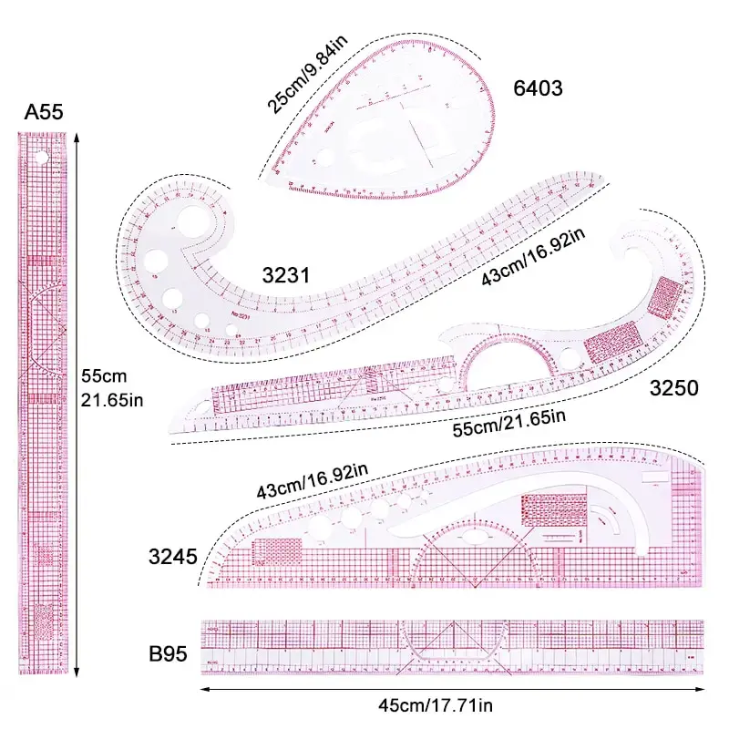 6-Piece French Curve Ruler Set - Seam Ripper Tool reseña y precio