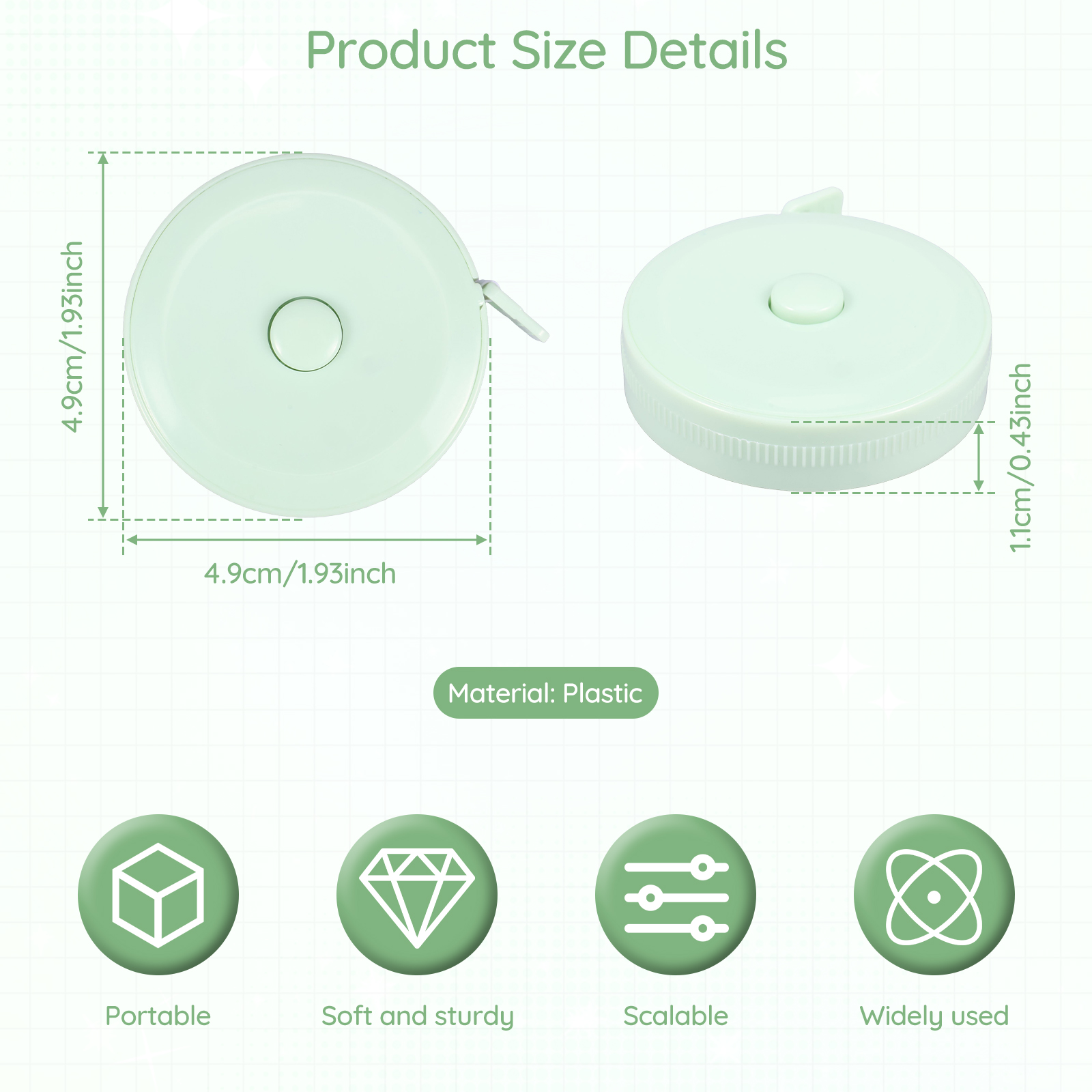 1PC 1.5m Small Tape Measure Do - Sewing Recycle reseña y precio