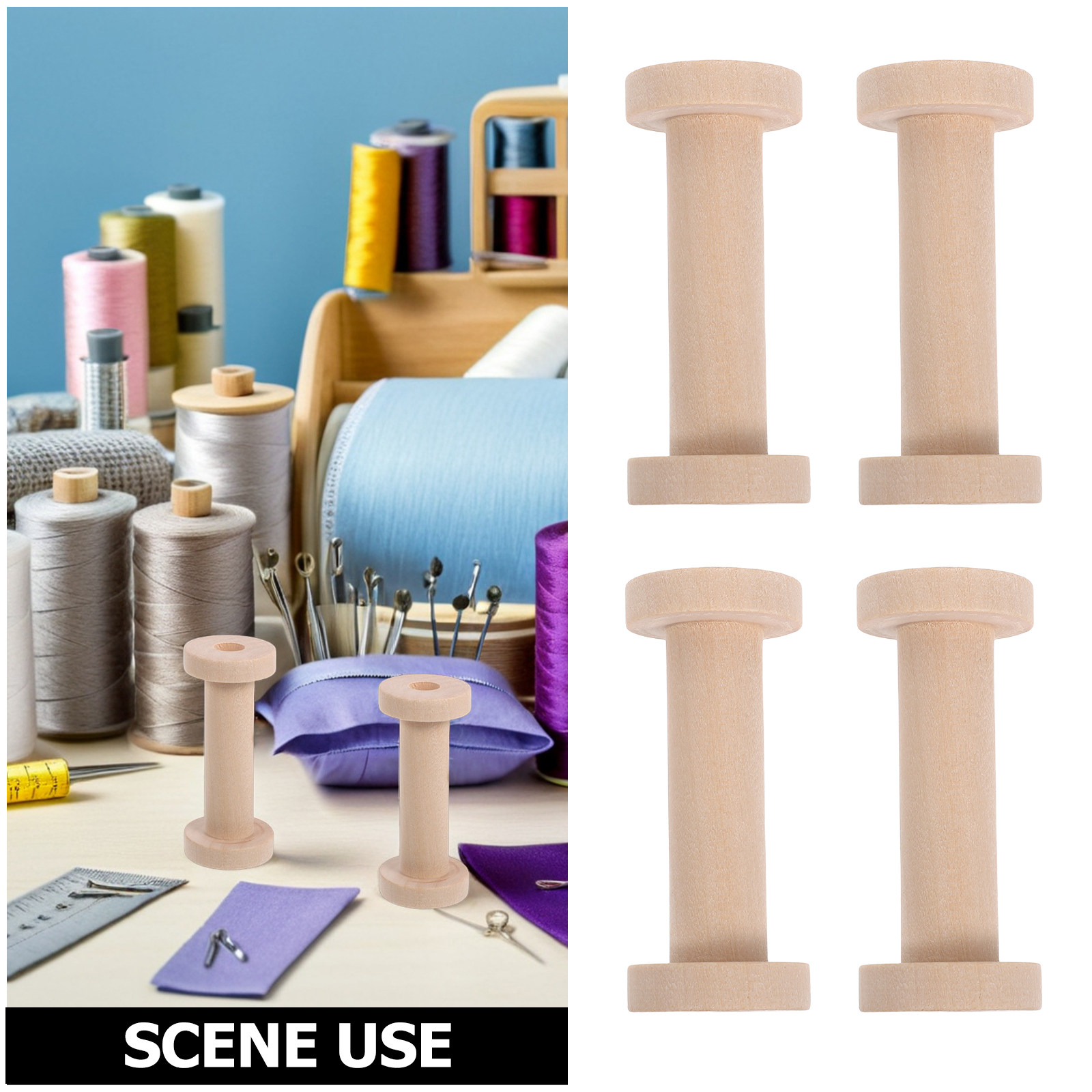 15Pcs Natural Wood Spools Vint - Thread Bobbins Empty reseña y precio