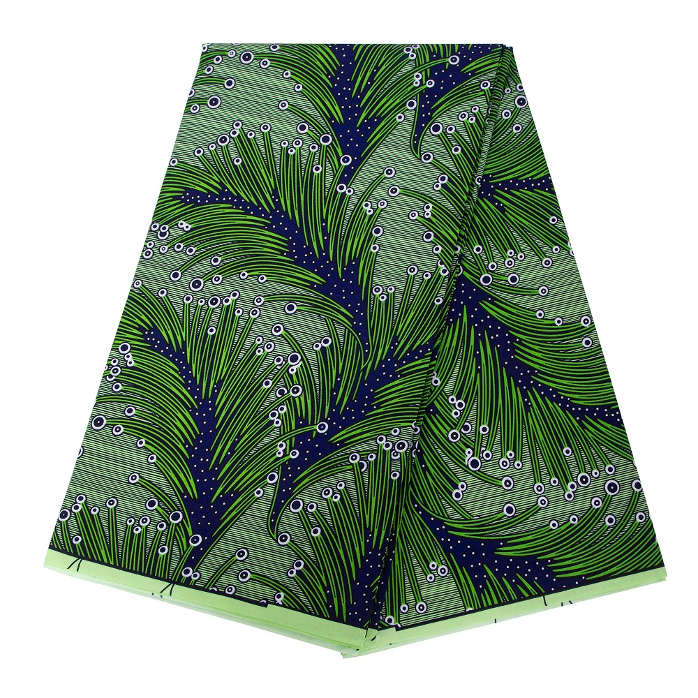 African Print Wax Fabric Green - Sewing Batik Fabric reseña y precio