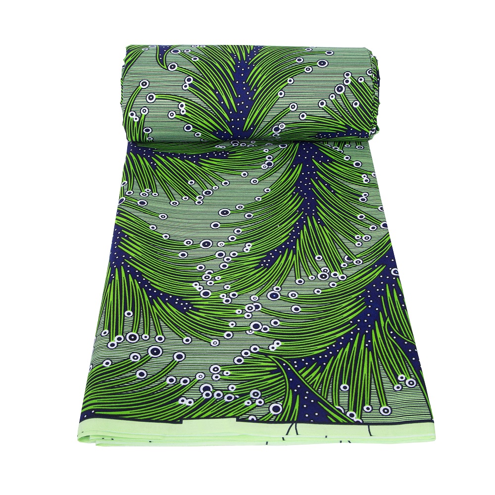 African Print Wax Fabric Green - Sewing Batik Fabric reseña y precio