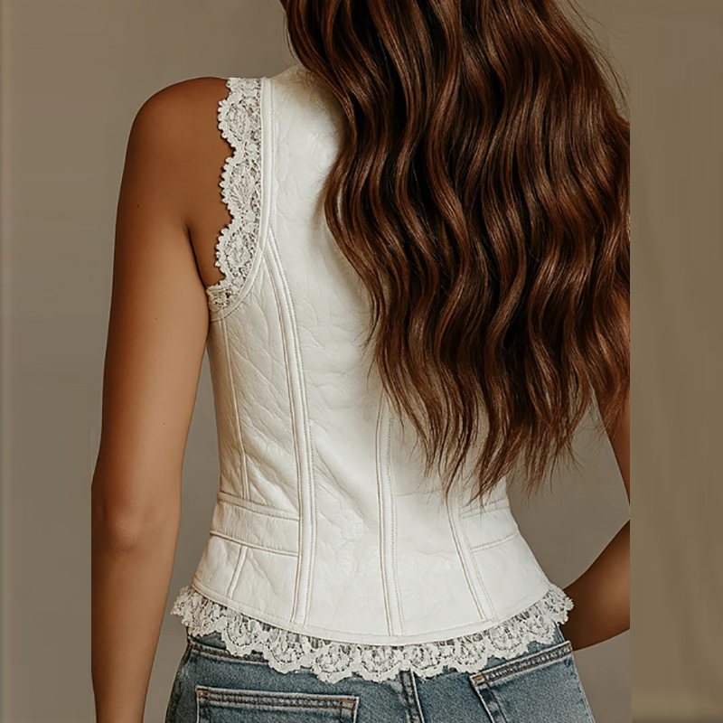 Jacken Damen V Deep Neck Lace  - Sewing Vest reseña y precio