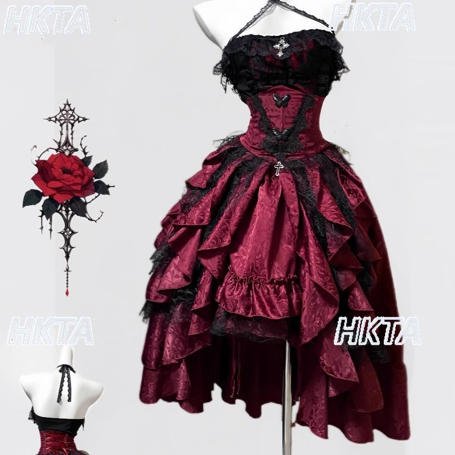 Dark Gothic Style Halter Long  - Sewing Vest reseña y precio