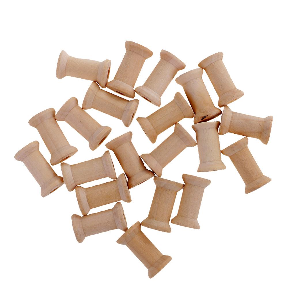 Wooden Empty Bobbin Set 20 Pie - Thread Bobbins Empty reseña y precio