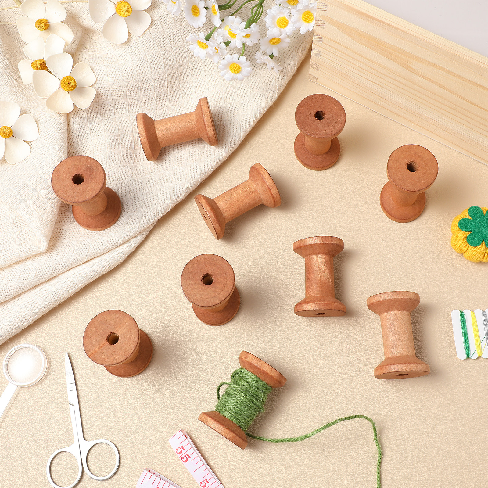 20Pcs Wooden Empty Thread Spoo - Thread Bobbins Empty reseña y precio