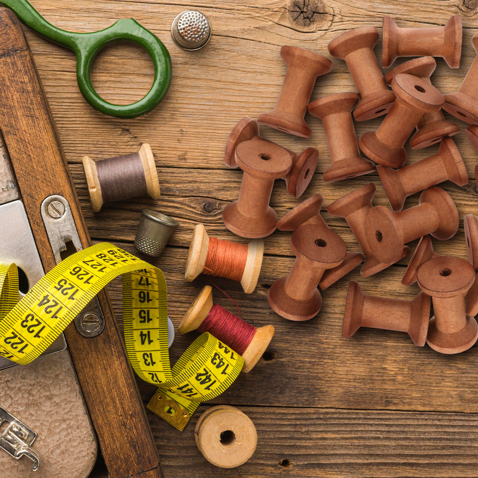 20Pcs Wooden Empty Thread Spoo - Thread Bobbins Empty reseña y precio