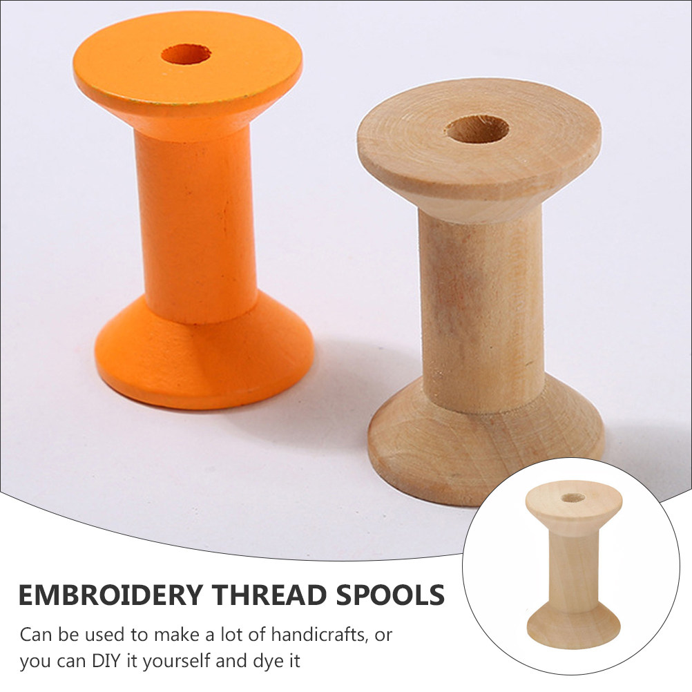 50Pcs Wooden Bobbins Empty Thr - Thread Bobbins Empty reseña y precio