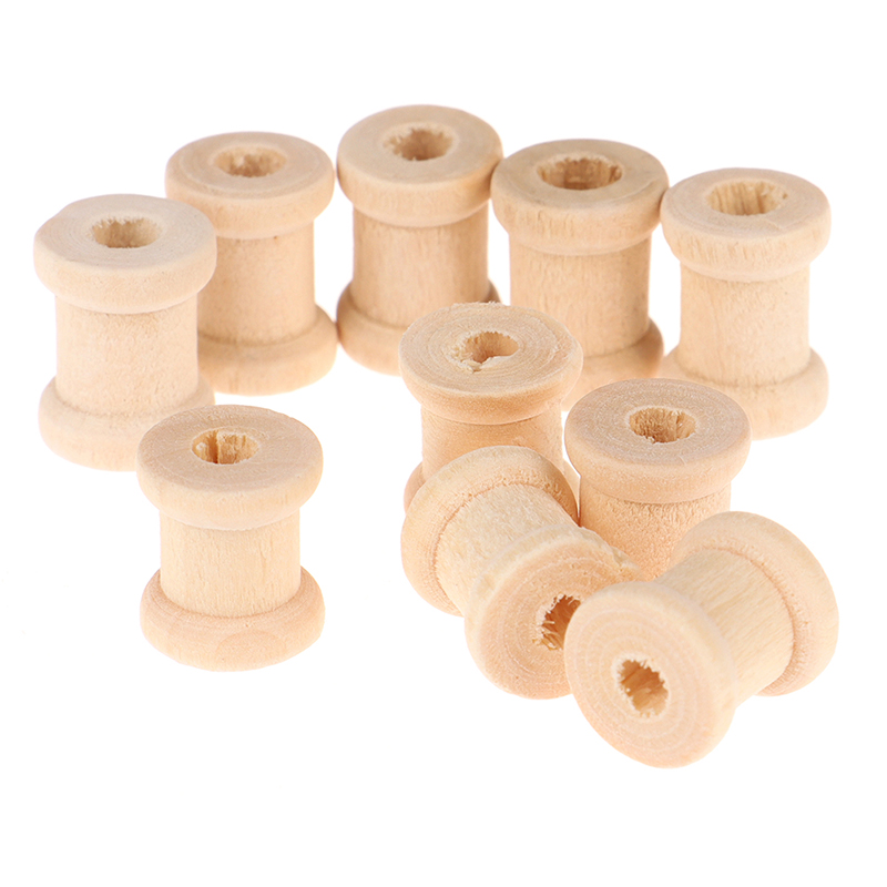 C 100PCS Wooden Empty Thread S - Thread Bobbins Empty reseña y precio