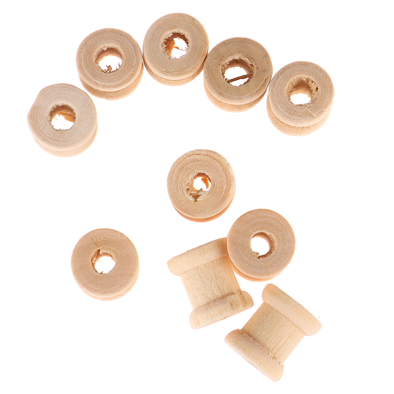 C 100PCS Wooden Empty Thread S - Thread Bobbins Empty reseña y precio