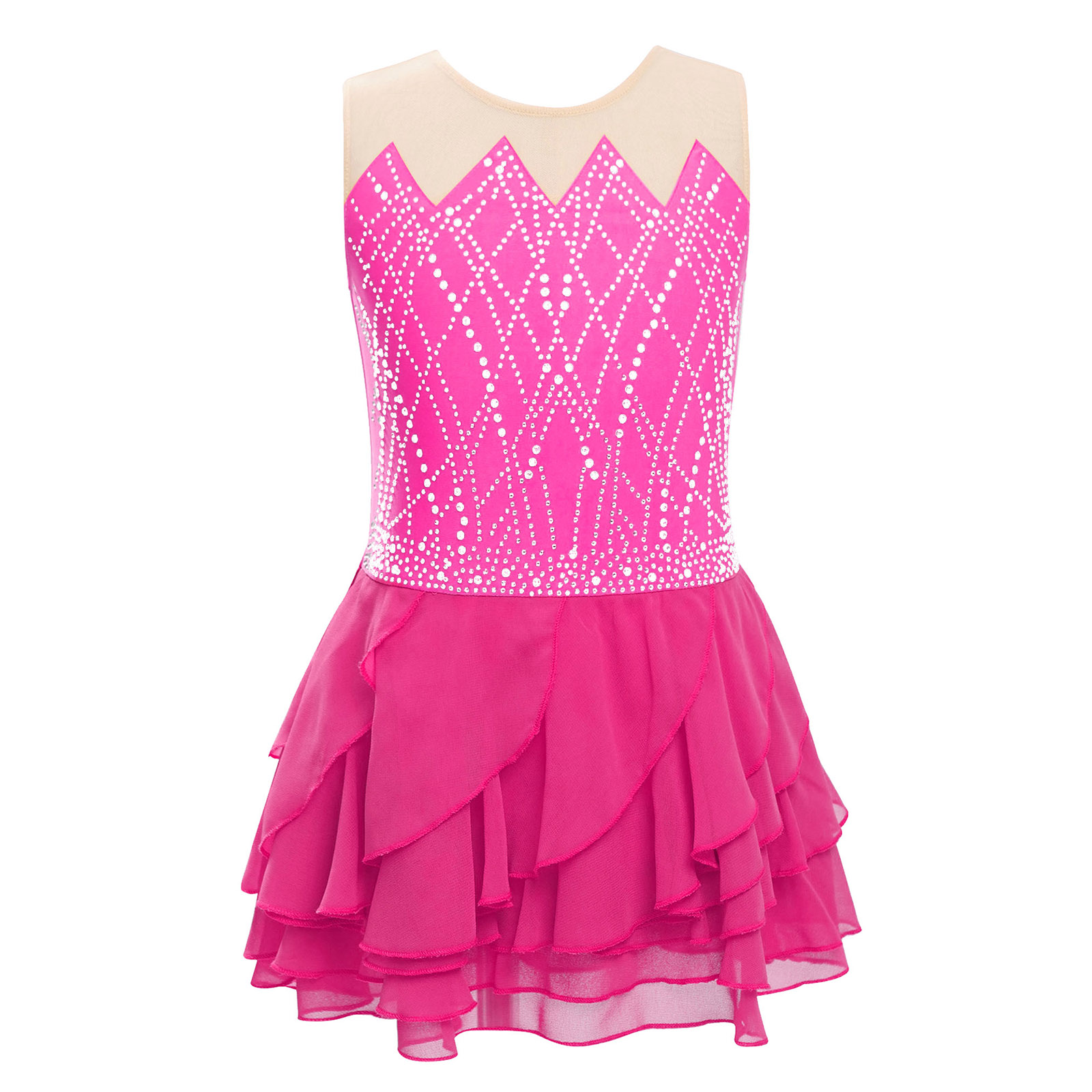 Girls Mesh Figure Skating Dres - Sewing Vest reseña y precio