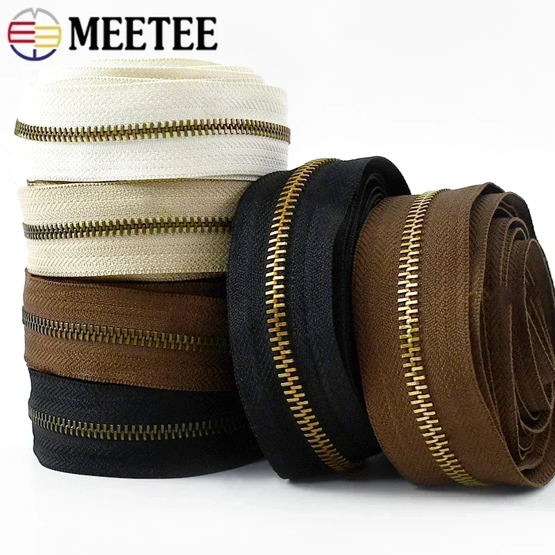Meetee 2/4Y 3# 5# Metal Zipper - Textile And Sewing Supply reseña y precio