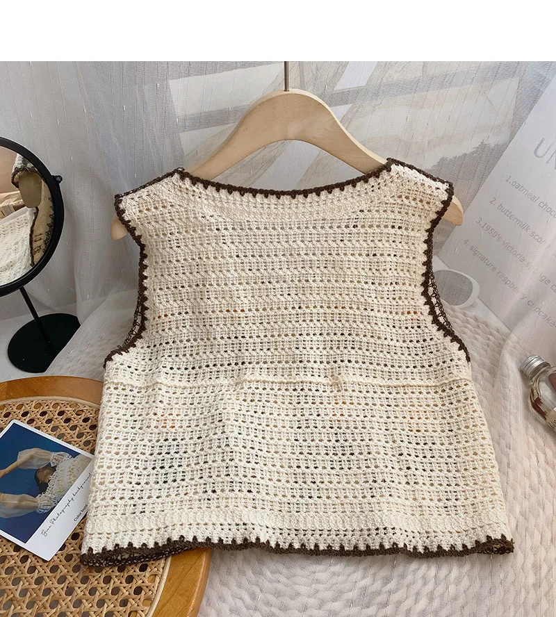 Floral Embroidered Crochet Swe - Sewing Vest reseña y precio