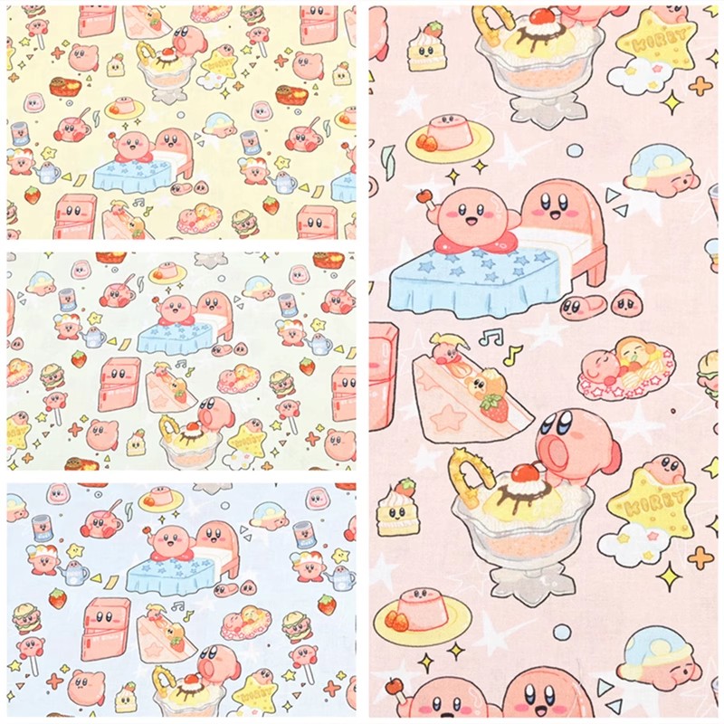 Cartoon Kirby 100 Cotton Fabri - Textile And Sewing Materials reseña y precio