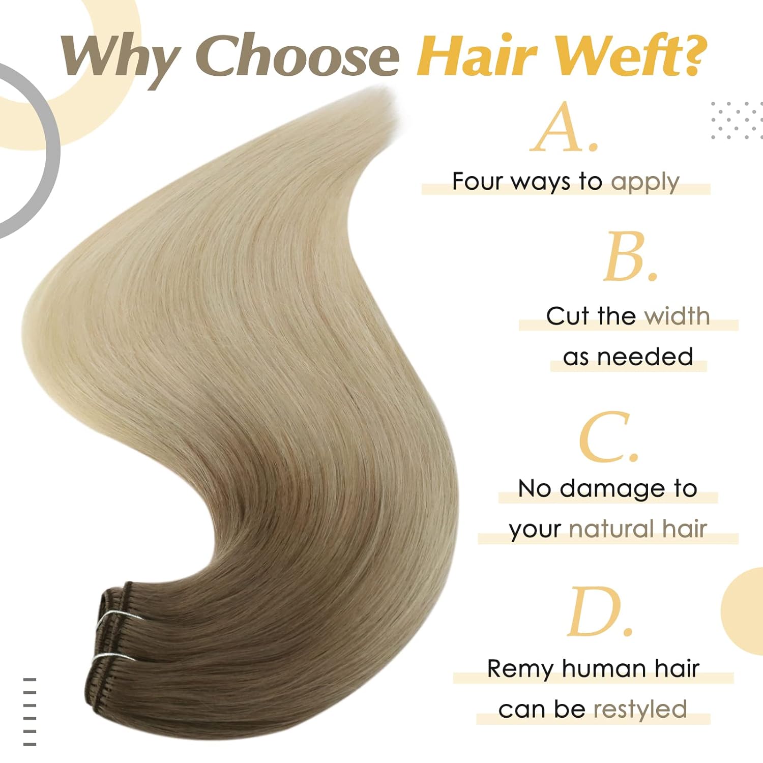 Full Shine Human Hair Weft Ext - Sewing Lab reseña y precio